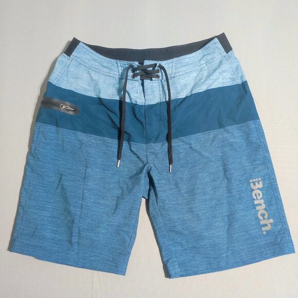 Bench board shorts men's size M blue with stripes pattern - Picture 1 of 11
